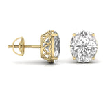 3 Carat Each Oval Shape Solitaire Diamond Studs