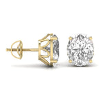 3 Carats Each Oval Shape Solitaire Diamond Earrings