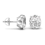 3 Carats Each Oval Shape Solitaire Diamond Earrings