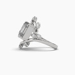 Toi Et Moi (Pear & Emerald) Solitaire Vine Diamond Ring