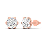 4 Carat Each Camellia Diamond Studs