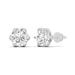 4 Carat Each Camellia Diamond Studs