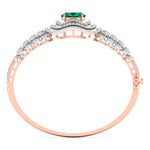 Halo Emerald Diamond Bangle