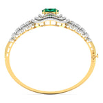 Halo Emerald Diamond Bangle