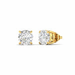 5 Carat Each Round Diamonds Solitaire Studs
