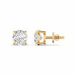 5 Carat Each Round Diamonds Solitaire Studs
