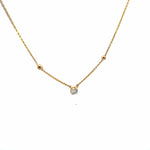 50 Pointers Round Cut Diamond Solitaire Chain Pendant