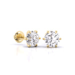 3 Carat Each Solitaire Earrings