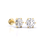 1 Carat Each Solitaire Studs Earrings