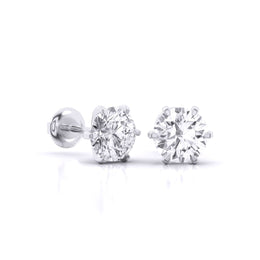 3 Carat Each Solitaire Earrings