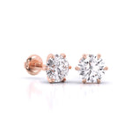 1 Carat Each Solitaire Studs Earrings