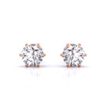1 Carat Each Solitaire Studs Earrings