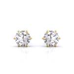 1 Carat Each Solitaire Studs Earrings