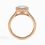 1 Carat Princess Solitaire Diamond Halo Ring
