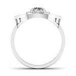 80 Pointers Center Solitaire Halo Ring