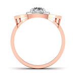 80 Pointers Center Solitaire Halo Ring