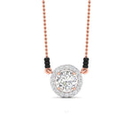 80 Pointers Round Cut Solitaire Diamond Halo Mangalsutra