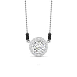 80 Pointers Round Cut Solitaire Diamond Halo Mangalsutra