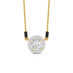 80 Pointers Round Cut Solitaire Diamond Halo Mangalsutra