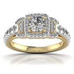 80 Pointers Round Step Diamond Ring