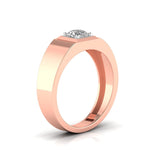 Round Diamond Single Solitaire Men's Ring