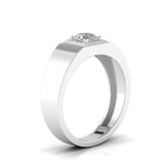 Round Diamond Single Solitaire Men's Ring