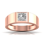 Round Diamond Single Solitaire Men's Ring