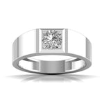 Round Diamond Single Solitaire Men's Ring