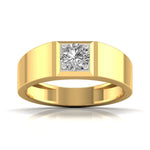 Round Diamond Single Solitaire Men's Ring