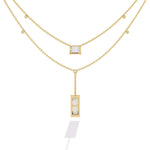 Baguette and Square Diamond Necklace