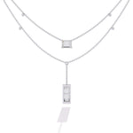 Baguette and Square Diamond Necklace