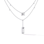 Baguette and Square Diamond Necklace