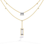 Baguette and Square Diamond Necklace