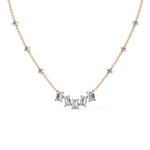 Baguette Diamond Station Necklace