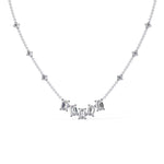 Baguette Diamond Station Necklace