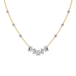 Baguette Diamond Station Necklace