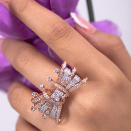 Flutter Cocktail Diamond Ring