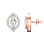 Marquise Diamond Halo Studs