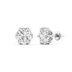 2 Carat Each Rosette Diamond Studs