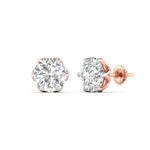 2 Carat Each Rosette Diamond Studs