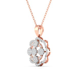 Carat Diamond Rose Gold Flower Pendant