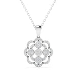 Carat Diamond Rose Gold Flower Pendant