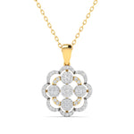 Carat Diamond Rose Gold Flower Pendant