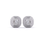 Centre 1 Carat Each Layered Diamond Earrings