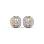Centre 1 Carat Each Layered Diamond Earrings