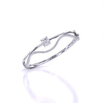 Elegant Wavy Gold Diamond Bangle