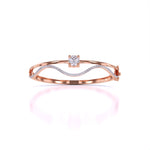 Elegant Wavy Gold Diamond Bangle