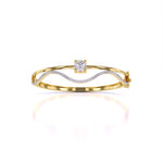 Elegant Wavy Gold Diamond Bangle