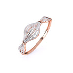 Intricate Wave Design Round Diamond Bangle