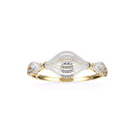 Intricate Wave Design Round Diamond Bangle